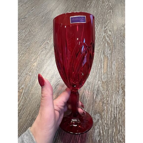 MARQUIS WATERFORD BROOKSIDE RED ICED BEVERAGE SET OF FOUR NWT - Picture 8 of 11